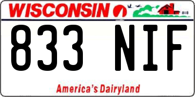 WI license plate 833NIF