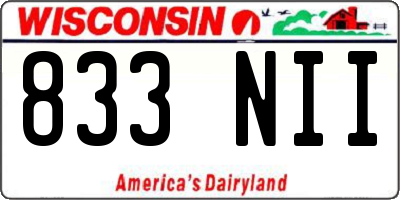WI license plate 833NII