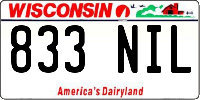 WI license plate 833NIL