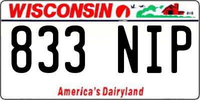 WI license plate 833NIP
