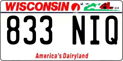 WI license plate 833NIQ