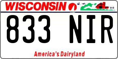 WI license plate 833NIR