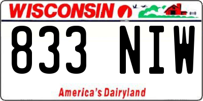 WI license plate 833NIW