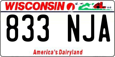 WI license plate 833NJA