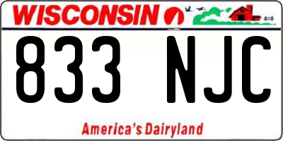WI license plate 833NJC