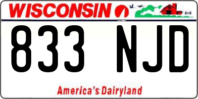 WI license plate 833NJD