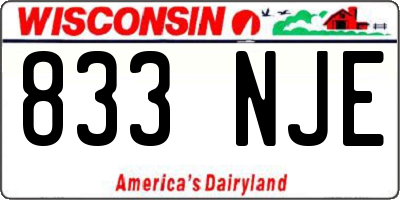 WI license plate 833NJE