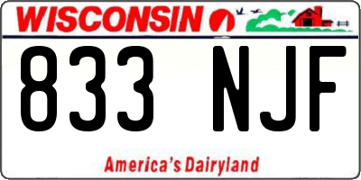 WI license plate 833NJF