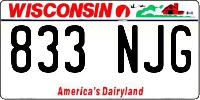 WI license plate 833NJG