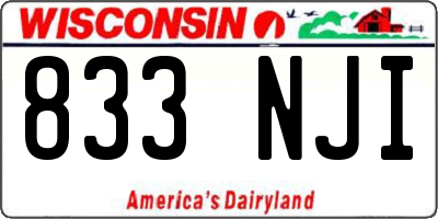 WI license plate 833NJI