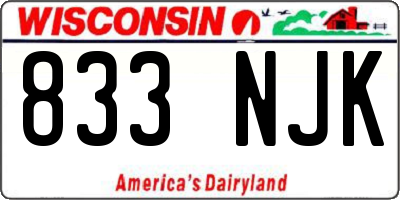 WI license plate 833NJK