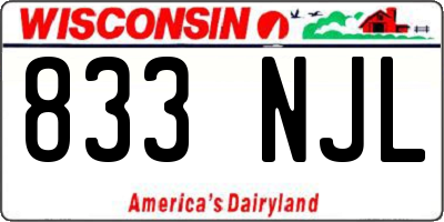 WI license plate 833NJL