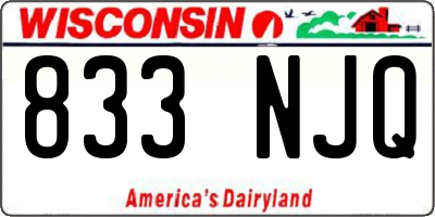 WI license plate 833NJQ