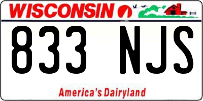 WI license plate 833NJS