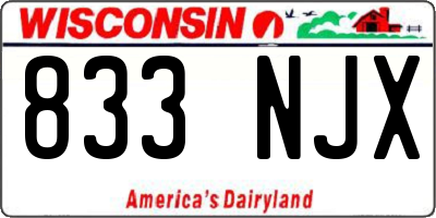 WI license plate 833NJX