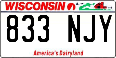 WI license plate 833NJY