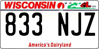 WI license plate 833NJZ