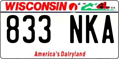WI license plate 833NKA