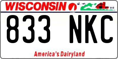 WI license plate 833NKC