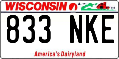 WI license plate 833NKE