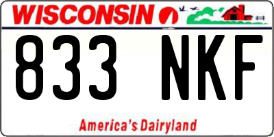 WI license plate 833NKF
