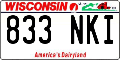 WI license plate 833NKI