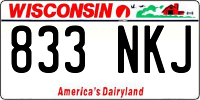 WI license plate 833NKJ