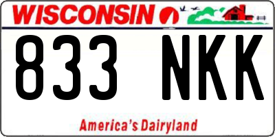 WI license plate 833NKK