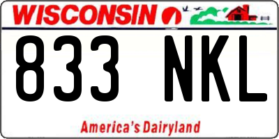 WI license plate 833NKL