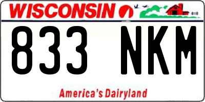 WI license plate 833NKM