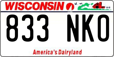 WI license plate 833NKO
