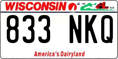 WI license plate 833NKQ
