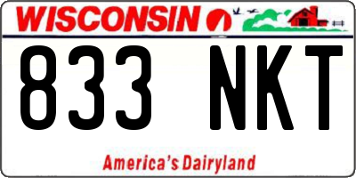 WI license plate 833NKT