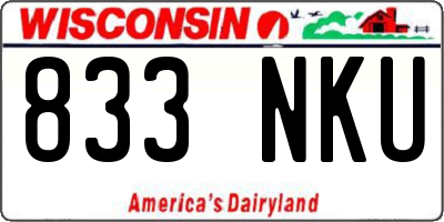 WI license plate 833NKU