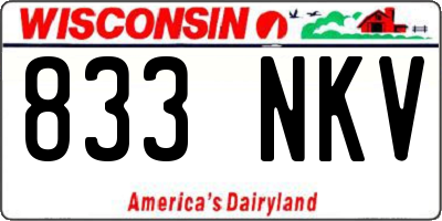 WI license plate 833NKV