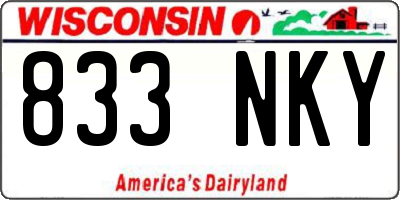 WI license plate 833NKY