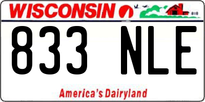 WI license plate 833NLE