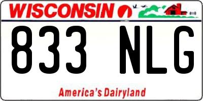 WI license plate 833NLG