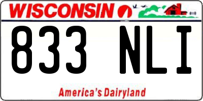 WI license plate 833NLI