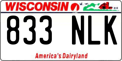 WI license plate 833NLK