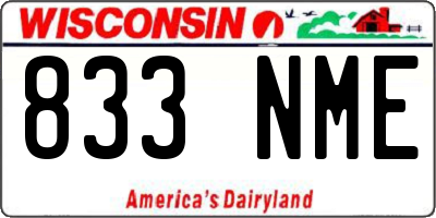 WI license plate 833NME