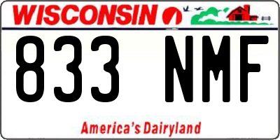 WI license plate 833NMF