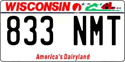 WI license plate 833NMT