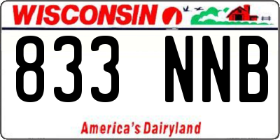 WI license plate 833NNB