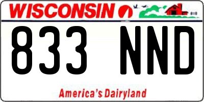 WI license plate 833NND