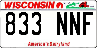WI license plate 833NNF