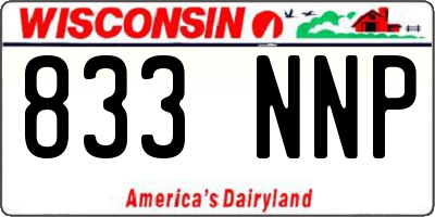 WI license plate 833NNP
