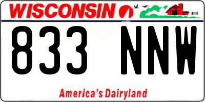 WI license plate 833NNW