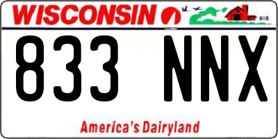 WI license plate 833NNX