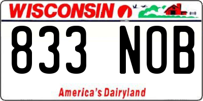 WI license plate 833NOB